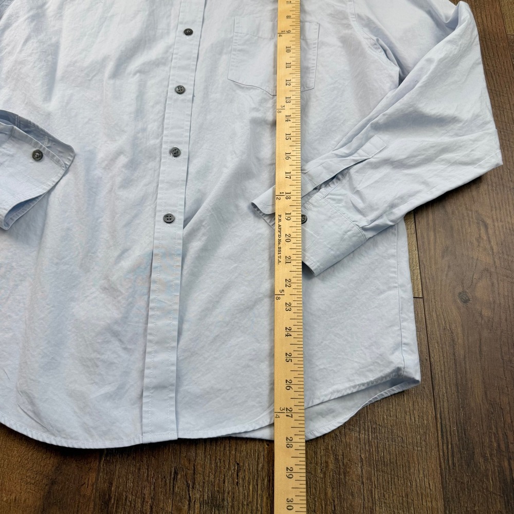 Vintage J Crew Light Blue Cotton Button Down Shirt Long Sleeve Size Large - Picture 4 of 7